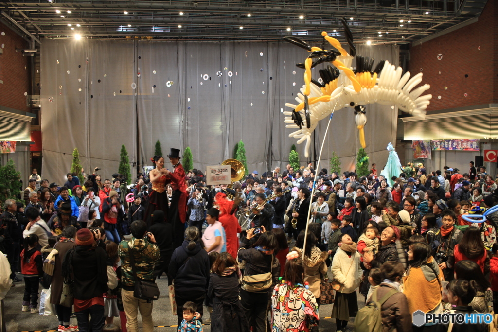 にぎわいました