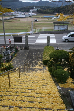 向うに平戸最大の教会が