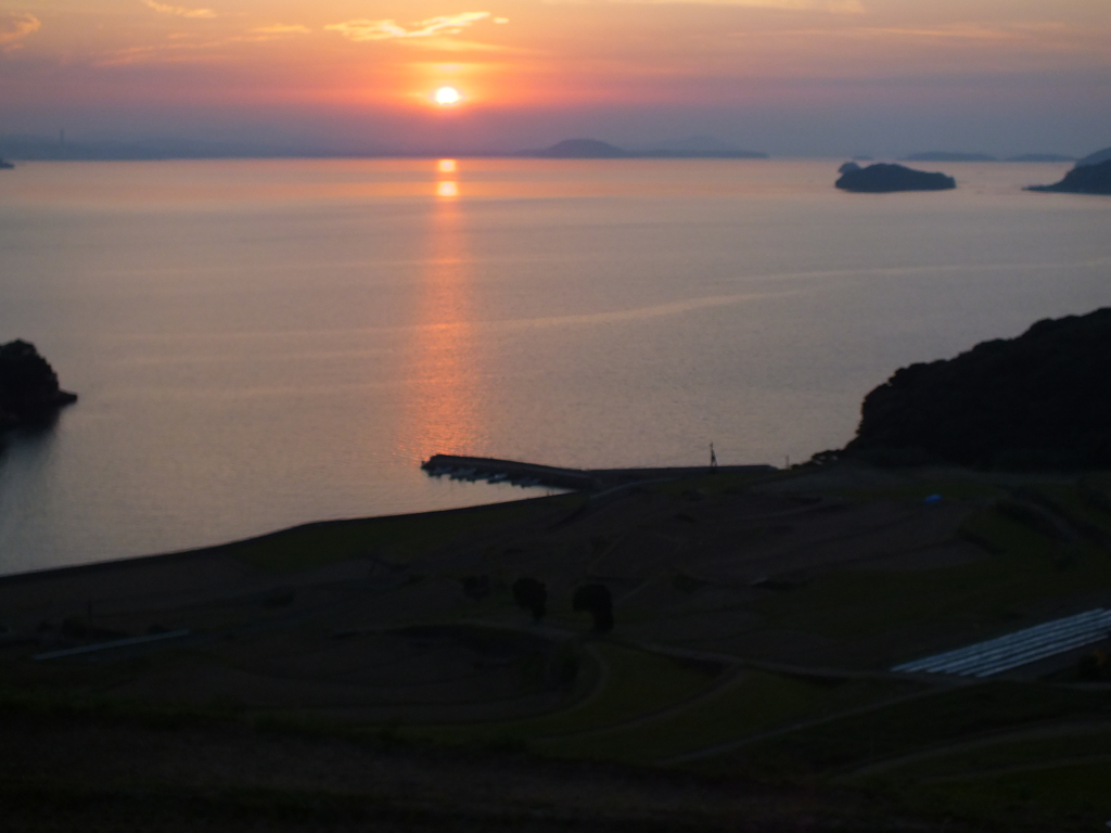 棚田の夕陽