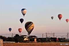 夕日へ向かって