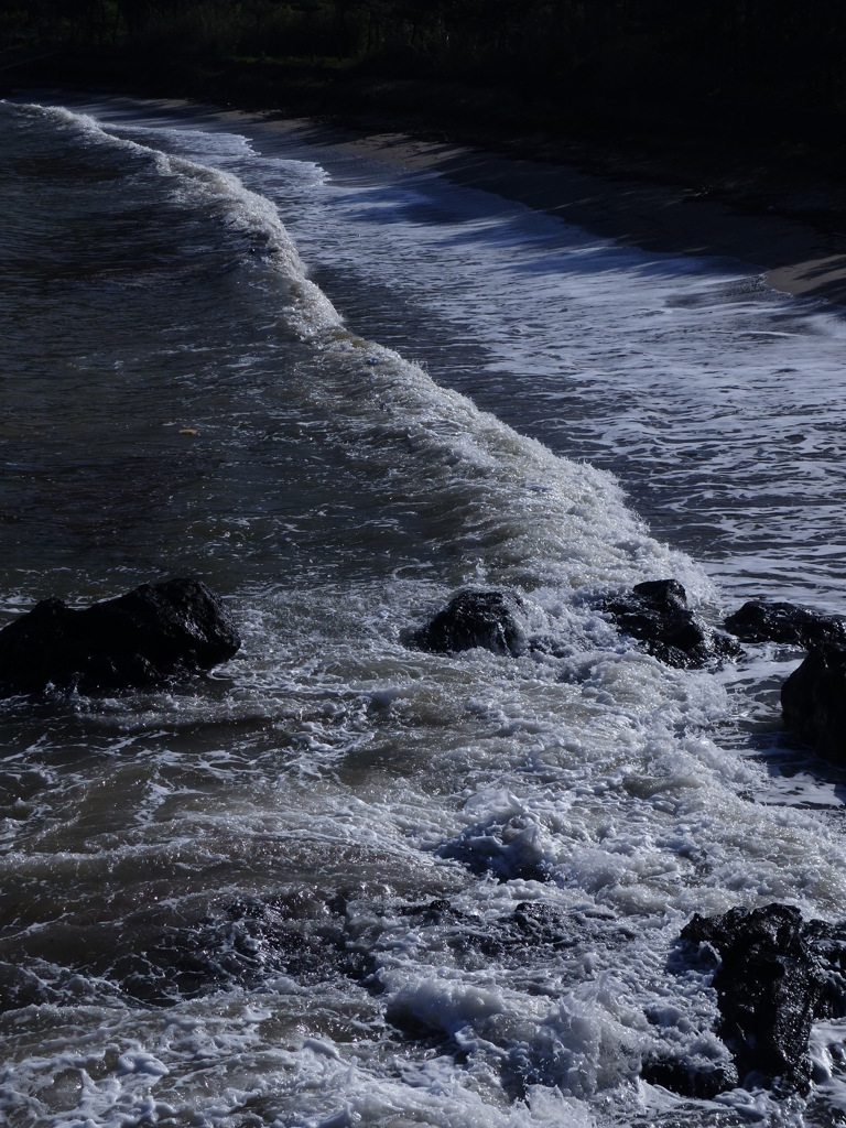 いつもは静かな海岸
