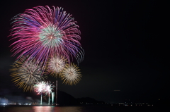 雨の合間の花火大会