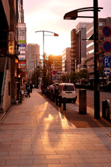 神保町の夕日