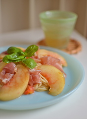 夏の爽やか桃パスタ