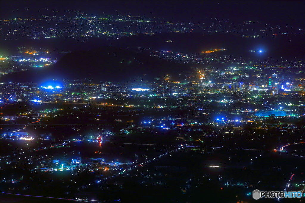 Night view of Fukushima city