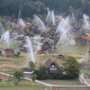 白川郷の放水2