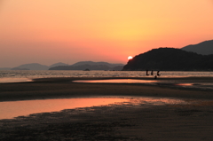 新舞子浜の夕日