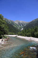 梓川と穂高連峰