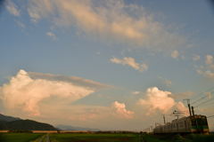 入道雲の夕景