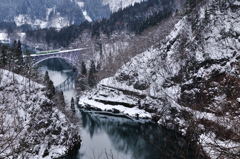 雪の只見線　第一橋梁