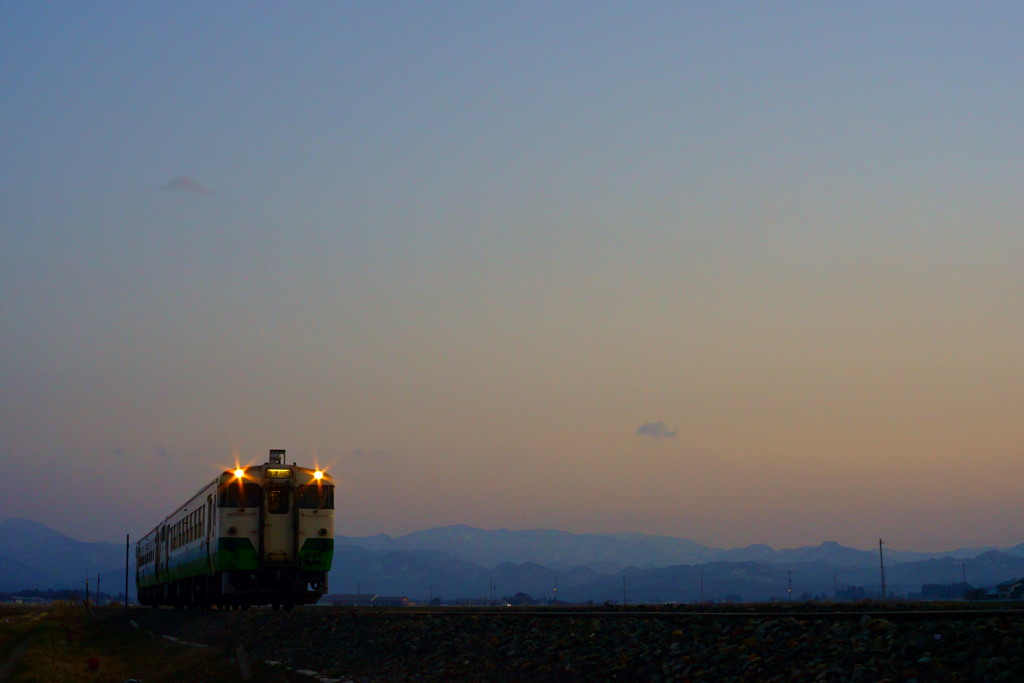 春の夕景