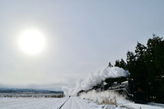 雪と煙と太陽と