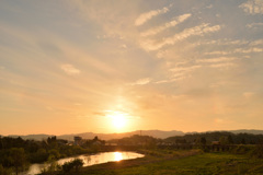 最上川夕景
