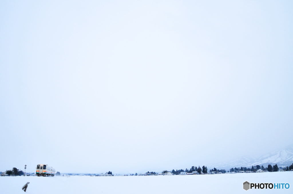 雪の原　山形鉄道：白兎〜蚕桑