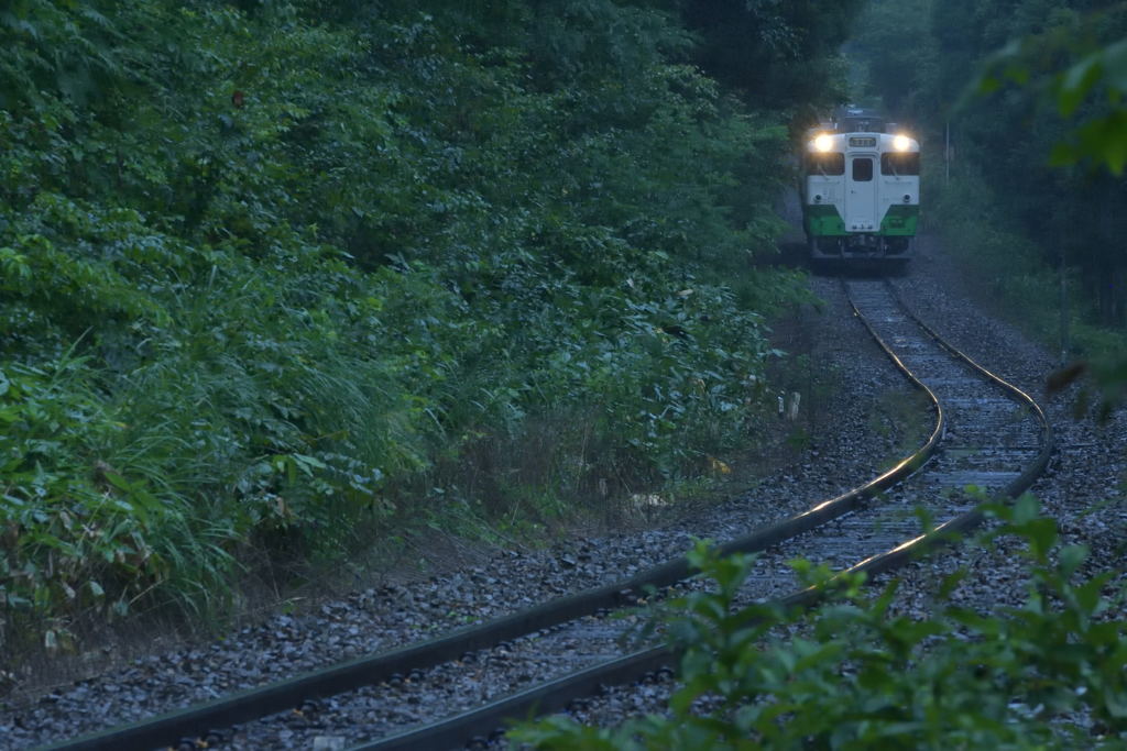 雨の鉄路