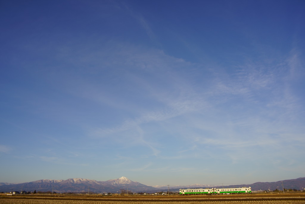 磐梯山と空