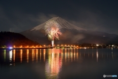 河口湖冬花火