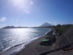 山川温泉から見た開聞岳