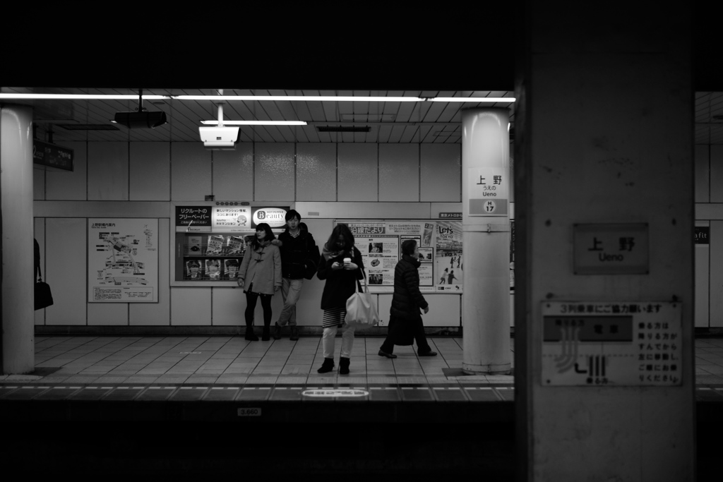 上野駅にて