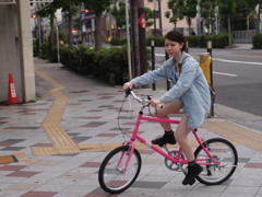 ピンクの自転車