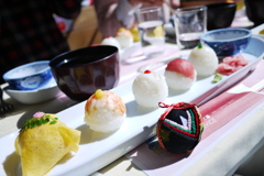 手毬寿司盛合とはまぐりのお吸い物