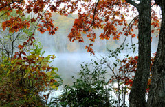 長野鏡池の紅葉