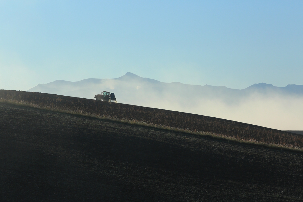 秋の朝～霧晴れゆく丘