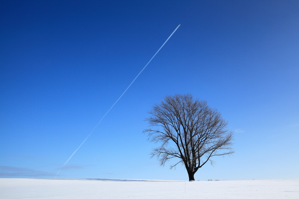 vapor trail of Biei