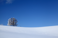 blue sky white hill