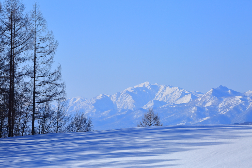 真冬の情景～蒼影と芦別岳
