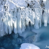 blue river,white icicle
