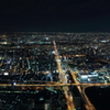 The night view of Osaka