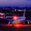 日没の福岡空港