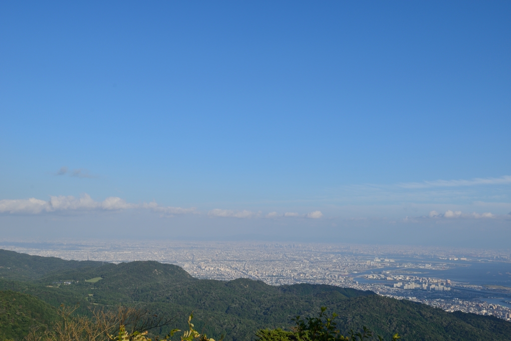 天狗岩からの大阪方面