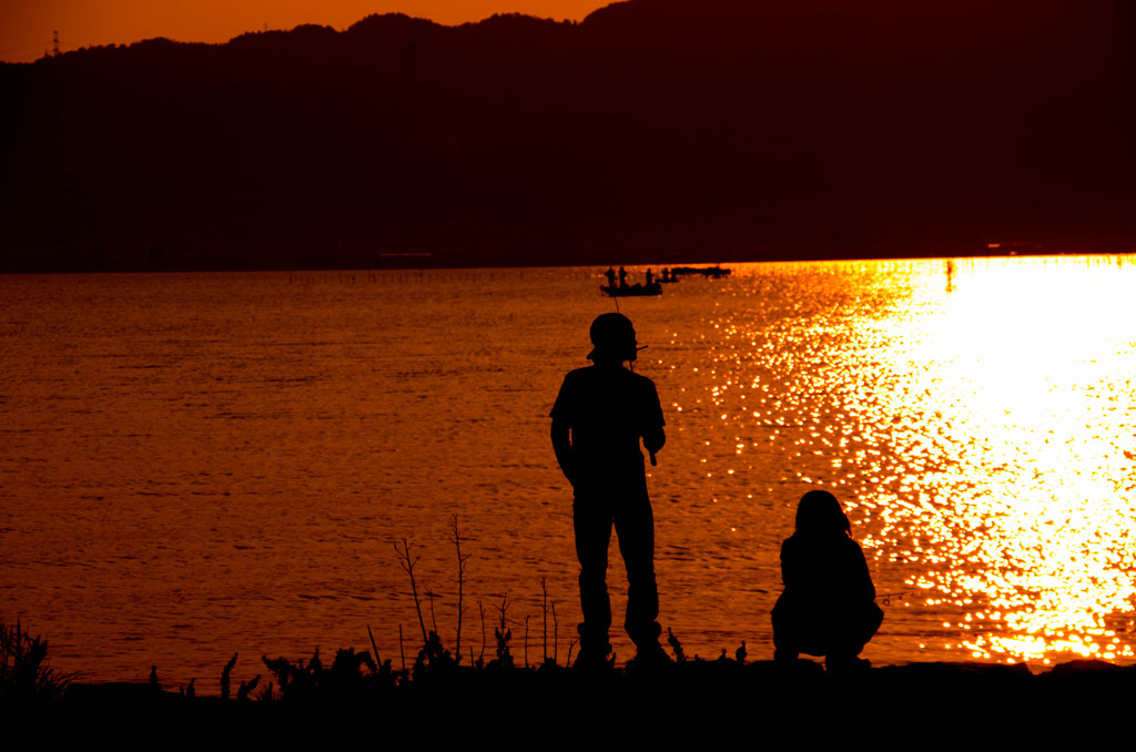 琵琶湖の夕景