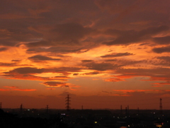 台風後の夕日