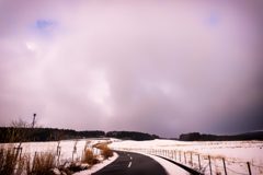 Winding road in winter
