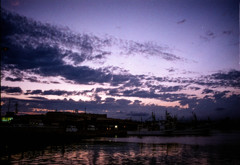漁港夕空