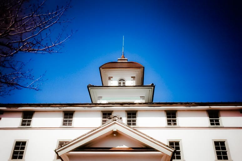 white wall ,blue sky