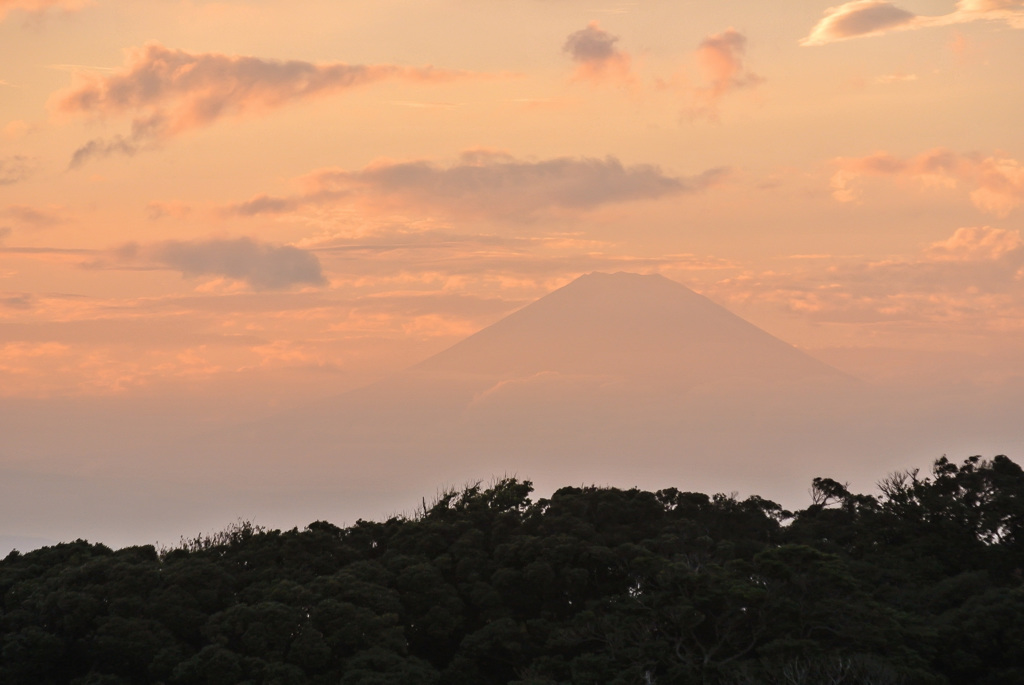 夕暮れの富士