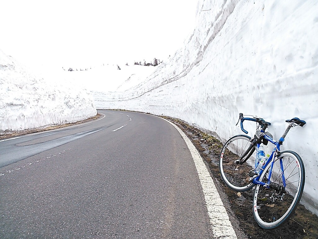 雪の回廊を見に自転車で見に行きました（2014）