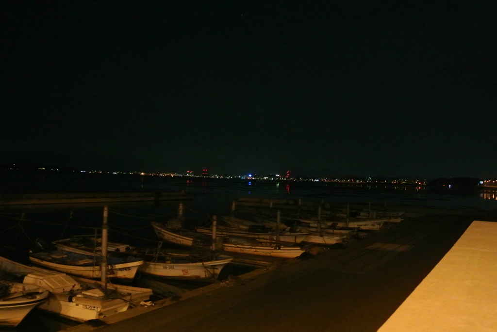 深夜の宍道湖