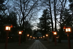 行灯の灯る夜の鷲宮神社