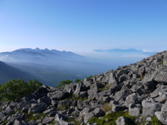 蓼科山頂から八ヶ岳方面