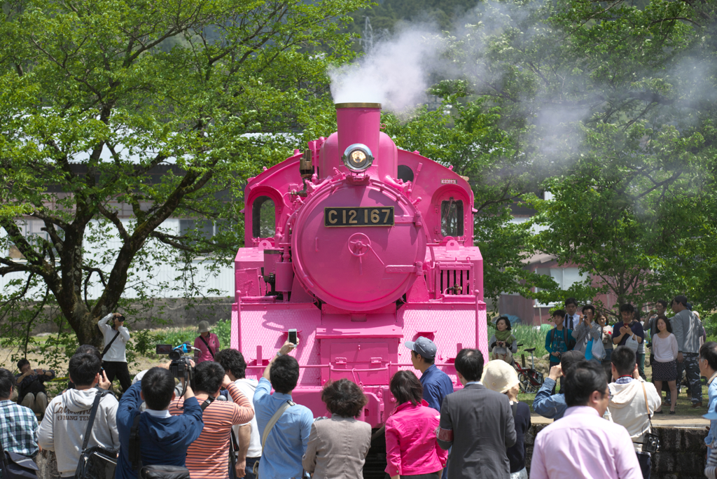 若桜鉄道にピンク色ＳＬ在り