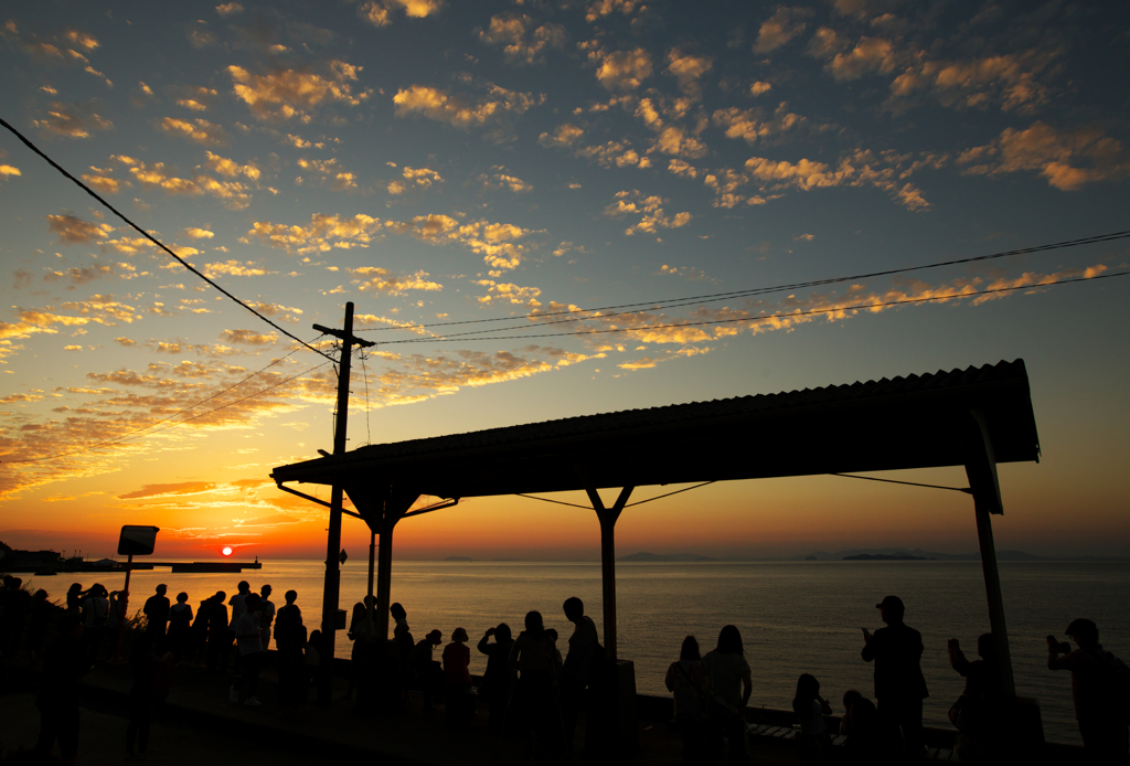 下灘の夕日　2018秋