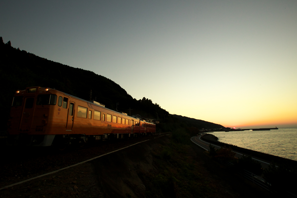 伊予灘の夕日