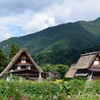 夏の空と森と合掌造り