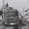 消防車と消防士