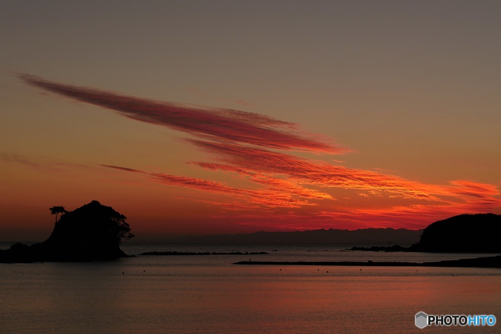 あずり浜夕景